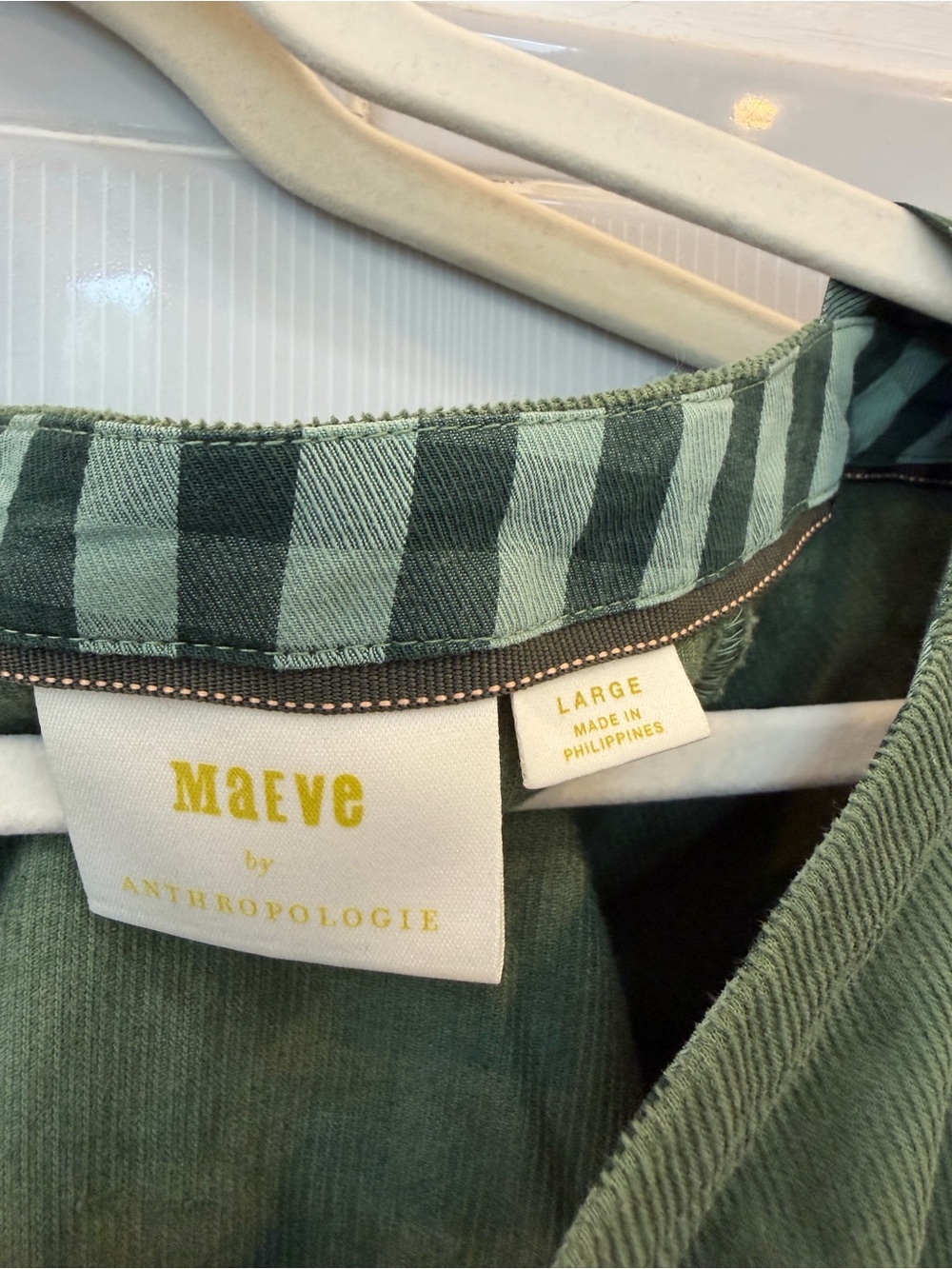 Anthropologie Green Corduroy Peplum Tunic - Picture 3 of 6